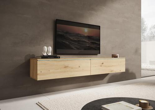 TV-Meubel Dixon - Eiken - 180 cm - tv kast - Led, Huis en Inrichting, Kasten | Televisiemeubels, 150 tot 200 cm, 25 tot 50 cm