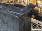 Steigerhouten Bar - Balie - Toonbank ZWART, Ophalen, Nieuw, Inclusief barstoelen