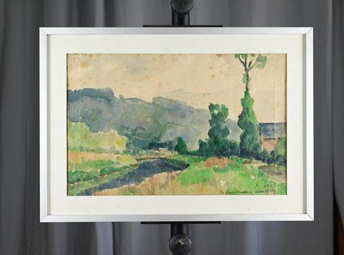 René Sautin (1881-1968) - Les bords de la Risle, Antiek en Kunst, Kunst | Schilderijen | Klassiek