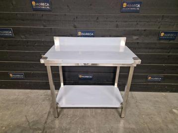Werktafel |opstaande rand |  RVS | 100x60 cm beschikbaar voor biedingen