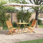 vidaXL Vouw Bistro Set 3 pcs Bruin Massief Acaciahout, Tuin en Terras, Tuinsets en Loungesets, Verzenden, Nieuw