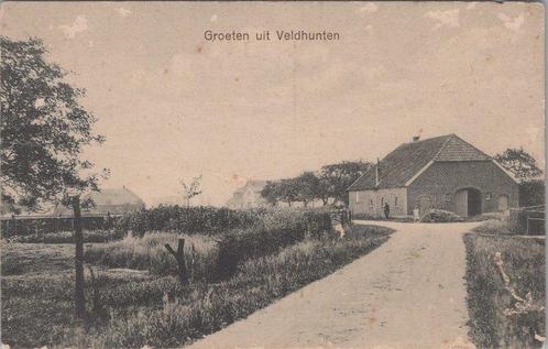VELDHUNTEN - Groeten uit Veldhunten. Dorpsgezicht, Verzamelen, Ansichtkaarten | Nederland, Verzenden