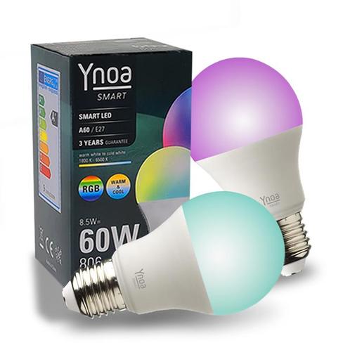 Set van 2 Ynoa smart lampen | White & Color Tones RGBW | E27, Huis en Inrichting, Lampen | Losse lampen, Overige typen, Nieuw