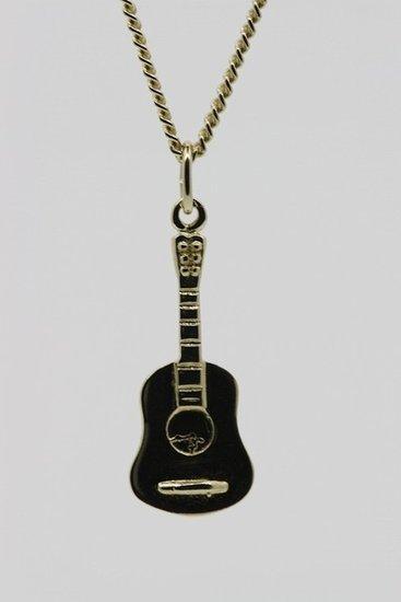 Gouden Gitaar ketting hanger, Sieraden, Tassen en Uiterlijk, Kettinghangers, Verzenden