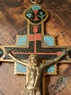 Narban Kruisbeeld Crucifix - Brons - Cloisonné Emaille -, Antiek en Kunst