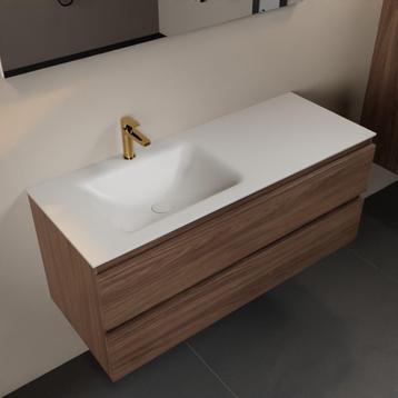 MONDIAZ AIVY 120cm badmeubel Mocha, wastafel Talc solid beschikbaar voor biedingen