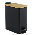 Duurzame bamboe prullenbak voor badkamer - 5 liter - eco-..., Met pedaal, Nieuw, Ophalen of Verzenden, Minder dan 10 liter