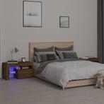 vidaXL Nachtkastjes 2 st met LED-verlichting 70x36,5x40 cm, Huis en Inrichting, Slaapkamer | Nachtkastjes, Verzenden, Nieuw