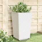 vidaXL Plantenbakken 4 st 32,5x32,5x57 cm polypropeen wit, Verzenden, Nieuw, Kunststof