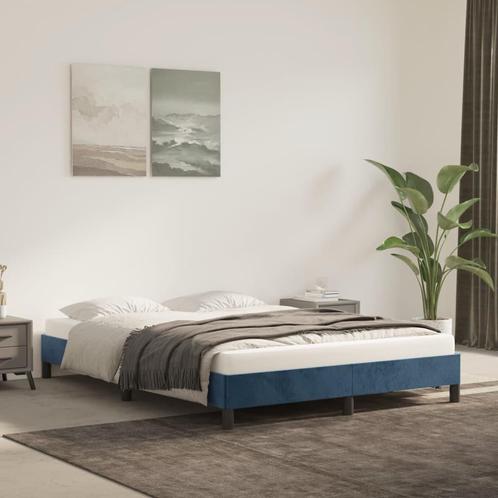 Bedframe 140x200 Donkerblauw Fluweel - Retourdeal - 35% K..., Huis en Inrichting, Slaapkamer | Bedden, 140 cm, 200 cm, Blauw, Nieuw