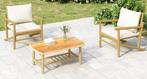 3-delige Bamboe Tuinset – Stoelen met Kussens en Tafel, Verzenden, Nieuw