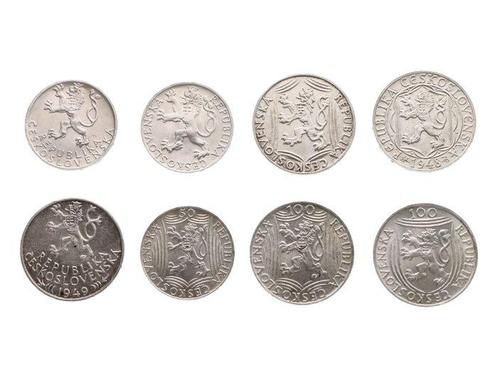 Tsjecho-Slowakije. Coin collection of 8 silver coins: (50,, Postzegels en Munten, Munten | Europa | Niet-Euromunten