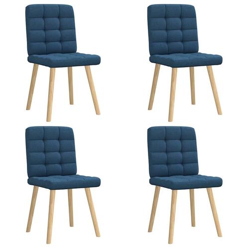 vidaXL Eetkamerstoelen 4 st stof blauw, Huis en Inrichting, Stoelen, Blauw, Nieuw, Verzenden