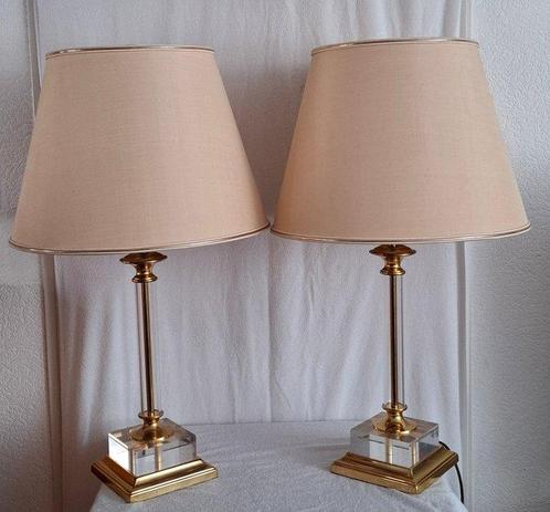 Kullmann - Tafellamp (2) - Verguld messing, Plexiglas -, Antiek en Kunst, Curiosa en Brocante