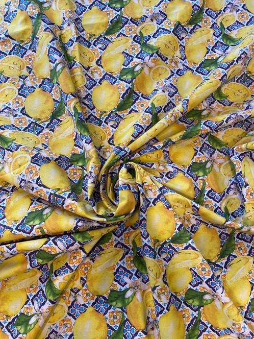 san leucio top quality - exclusieve kuststof met citroenen, Antiek en Kunst, Antiek | Kleden en Textiel