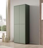 Meubella - Schoenenkast Amber - Groen - 75x35x192 cm, Huis en Inrichting, Kasten | Vitrinekasten, Verzenden, Nieuw, 50 tot 100 cm