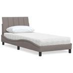 vidaXL Bed met matras stof taupe 80x200 cm, Eenpersoons, Verzenden, Nieuw, 80 cm