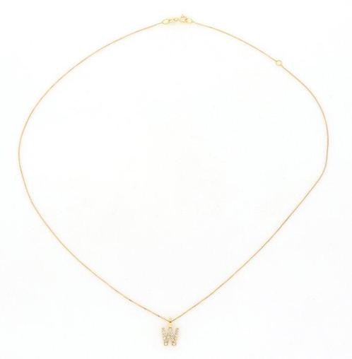 Zonder Minimumprijs - Ketting met hanger Geel goud Diamant, Sieraden, Tassen en Uiterlijk, Antieke sieraden