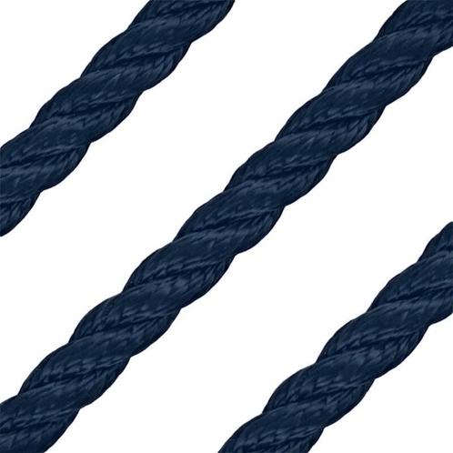 8mm Landvast & Ankerlijn 3-Strengs Polyester Blauw, Watersport en Boten, Bootonderdelen, Ophalen of Verzenden