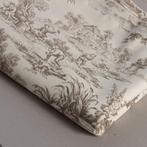 Verfijnde Toile de Jouy taupe tint - Meubelstof - 250 cm -