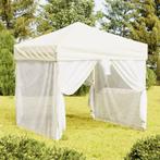 vidaXL Partytent inklapbaar met zijwanden 2x2 m crèmekleurig, Tuin en Terras, Partytenten, Verzenden, Nieuw