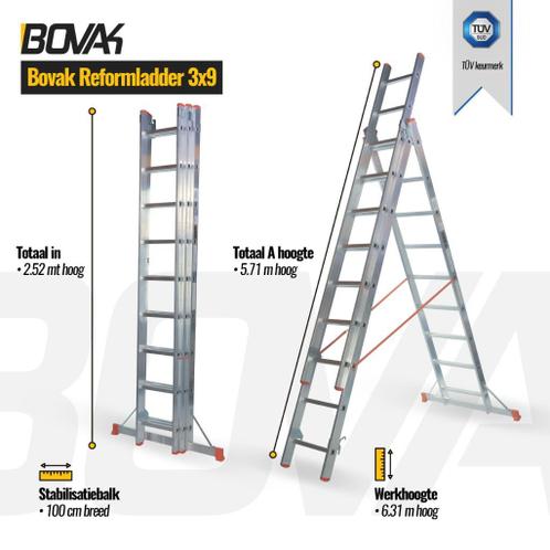 Vorming Lao gen ≥ Bovak Reformladder 3x7- 3 delige ladder 4,10m - schuifladder — Ladders en  Trappen — Marktplaats