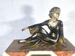 Klok - Art Deco Onyx, Zinklegering - 1920-1930