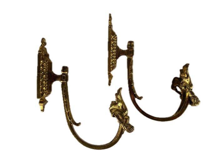 Wandkandelaar (2) - Verguld brons - Gordijnwandlampen, Antiek en Kunst, Antiek | Overige Antiek