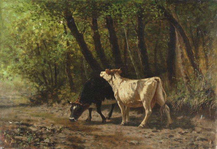 Luigi Steffani (1827 - 1898) - Al pascolo, Antiek en Kunst, Kunst | Schilderijen | Klassiek