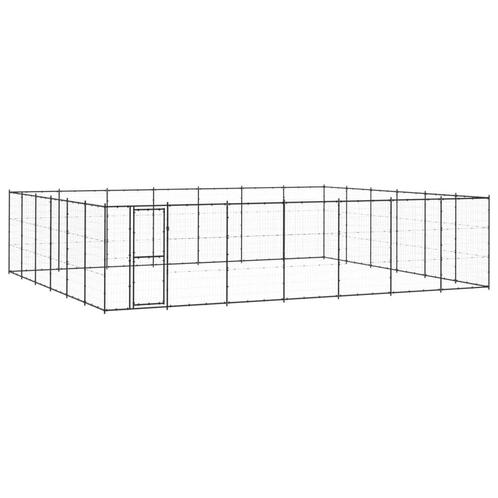 vidaXL Hondenkennel 50,82 m² staal, Dieren en Toebehoren, Honden-accessoires, Nieuw, Verzenden