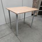Hoge kleine tafel metalen frame houten blad afm 100x80x95 cm, Ophalen of Verzenden, Nieuw