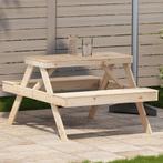 vidaXL Picknicktafel 105x134x75 cm massief grenenhout, Verzenden, Nieuw