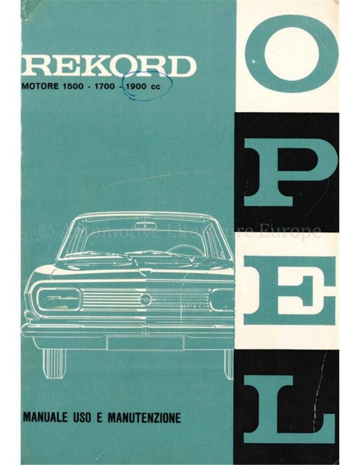 1963 OPEL REKORD INSTRUCTIEBOEKJE ITALIAANS, Auto diversen, Handleidingen en Instructieboekjes