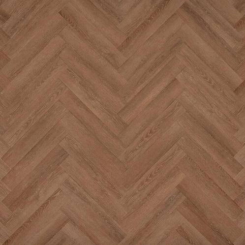 FLOER Visgraat PVC FLR-3520 Bruin Eiken PVC, Huis en Inrichting, Stoffering | Vloerbedekking, Overige typen, Bruin, Nieuw, Ophalen of Verzenden