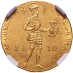 Nederland. Wilhelmina. 1 Ducat 1910, NGC MS63 TopPop!, Postzegels en Munten
