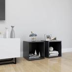 vidaXL Tv-meubelen 2 st 37x35x37 cm bewerkt hout grijs, Minder dan 50 cm, Verzenden, Nieuw, Minder dan 100 cm