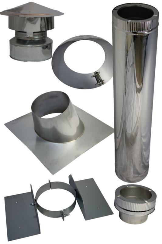 Dubbelwandige dakdoorvoer schuin dak pelletkachel 100/150, Huis en Inrichting, Haarden, Ophalen