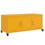 Tv-meubel Mosterdgeel - Stalen Design! Retourdeal -55%, Minder dan 50 cm, 75 cm of meer, Nieuw, Ophalen of Verzenden