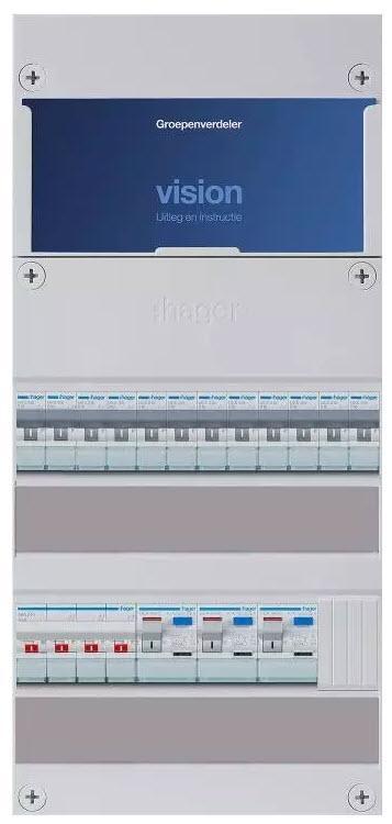 Hager groepenkast 3-fase 12 groepen, Doe-het-zelf en Verbouw, Elektra en Kabels, Nieuw, Verzenden