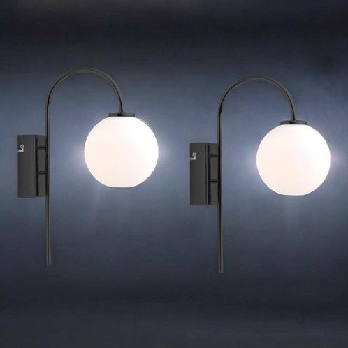 Herstal - Tafellamp (2) - Ballon - Glas, Staal - 2 stuks -, Antiek en Kunst, Antiek | Lampen