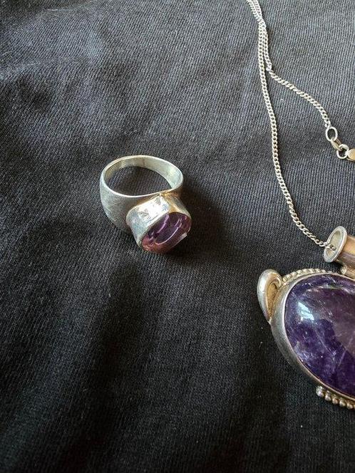 Zonder Minimumprijs - 3-delige sieradenset Zilver Amethist -, Sieraden, Tassen en Uiterlijk, Antieke sieraden