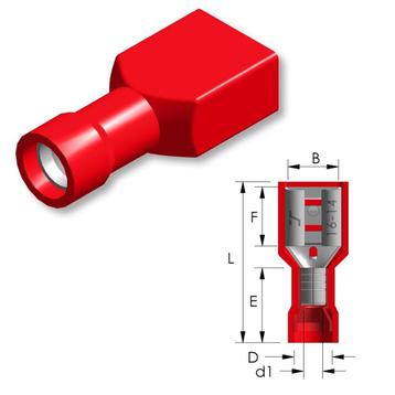 Tirex automotive Vlakstekkerhuls ROOD 6,3 mm geïsoleerd, beschikbaar voor biedingen