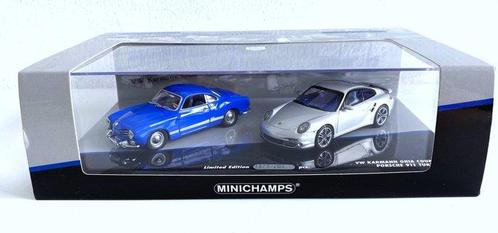 Minichamps - VW Karmann Ghia / Porsche 911 Turbo, Hobby en Vrije tijd, Modelauto's | 1:5 tot 1:12
