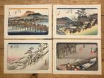 4 Japanse houtblok prenten uit de serie: 53 Rustplaatsen