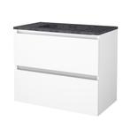 Badmeubelset BWS Salt 80x46cm Greeploos 2 Lades Met Wastafel, Ophalen of Verzenden, Nieuw, Chroom, Bad