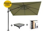 Challenger T2 premium parasol 300x300 cm antraciet lush, Tuin en Terras, Parasols, Ophalen of Verzenden, Nieuw