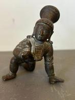 Beeldje - Krishna kind - 8,5 x 10 cm - Brons - India -