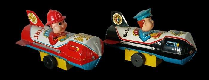 Yone - Blikken speelgoed - Set Of Space Rockets - Japan, Antiek en Kunst, Antiek | Speelgoed