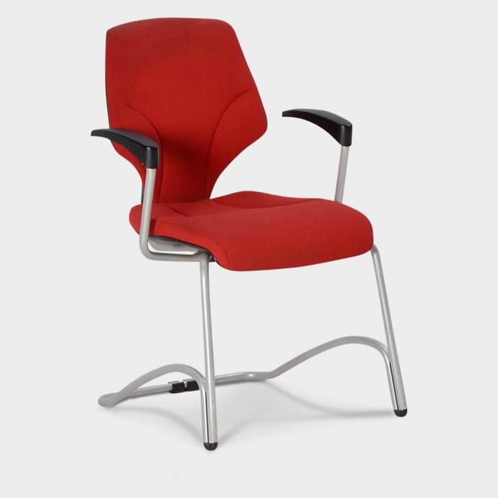 Vergaderstoel Giroflex 64, rood, slede frame, Huis en Inrichting, Bureaustoelen, Ophalen of Verzenden