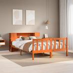 vidaXL Bed met boekenkast zonder matras grenenhout wasbruin, Huis en Inrichting, Slaapkamer | Bedden, Bruin, Verzenden, 140 cm
